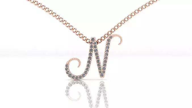 N alphabet high jewelry pendant