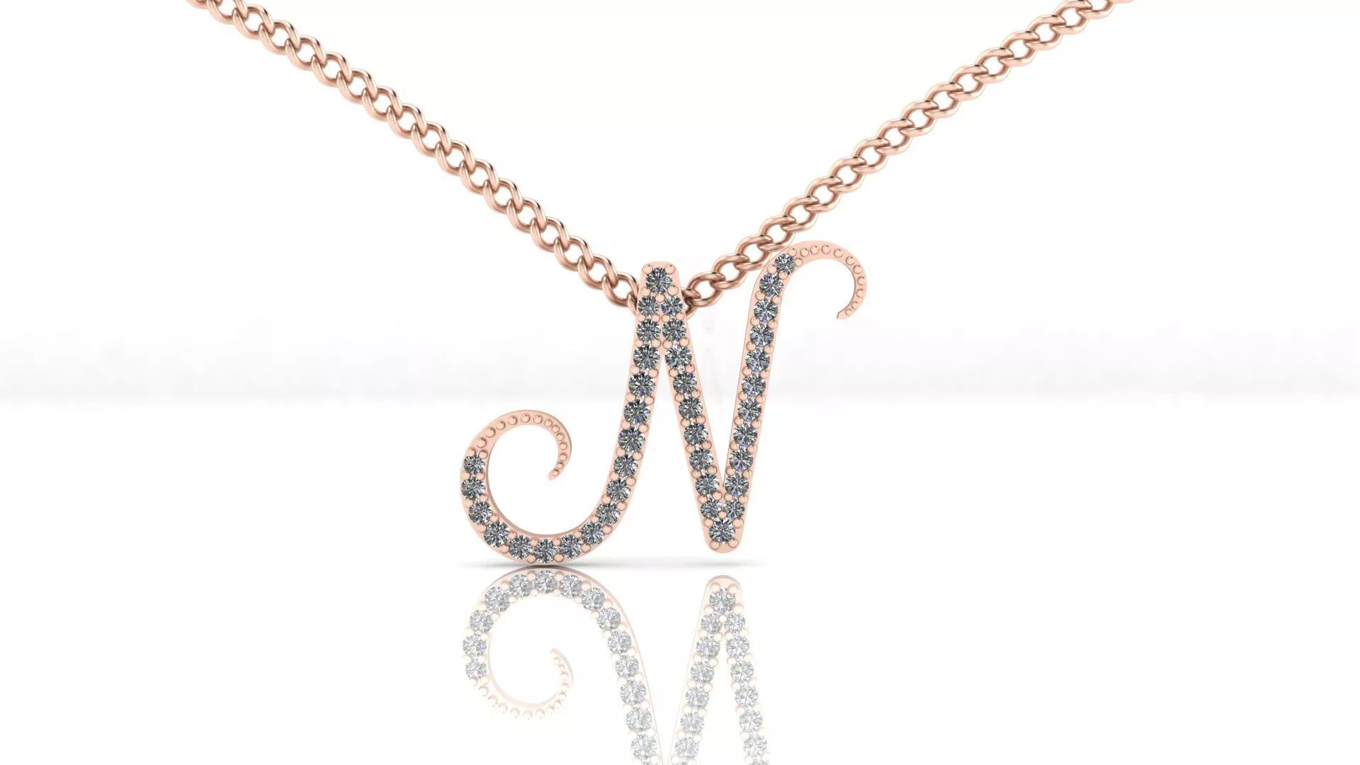 N alphabet high jewelry pendant 3D print model