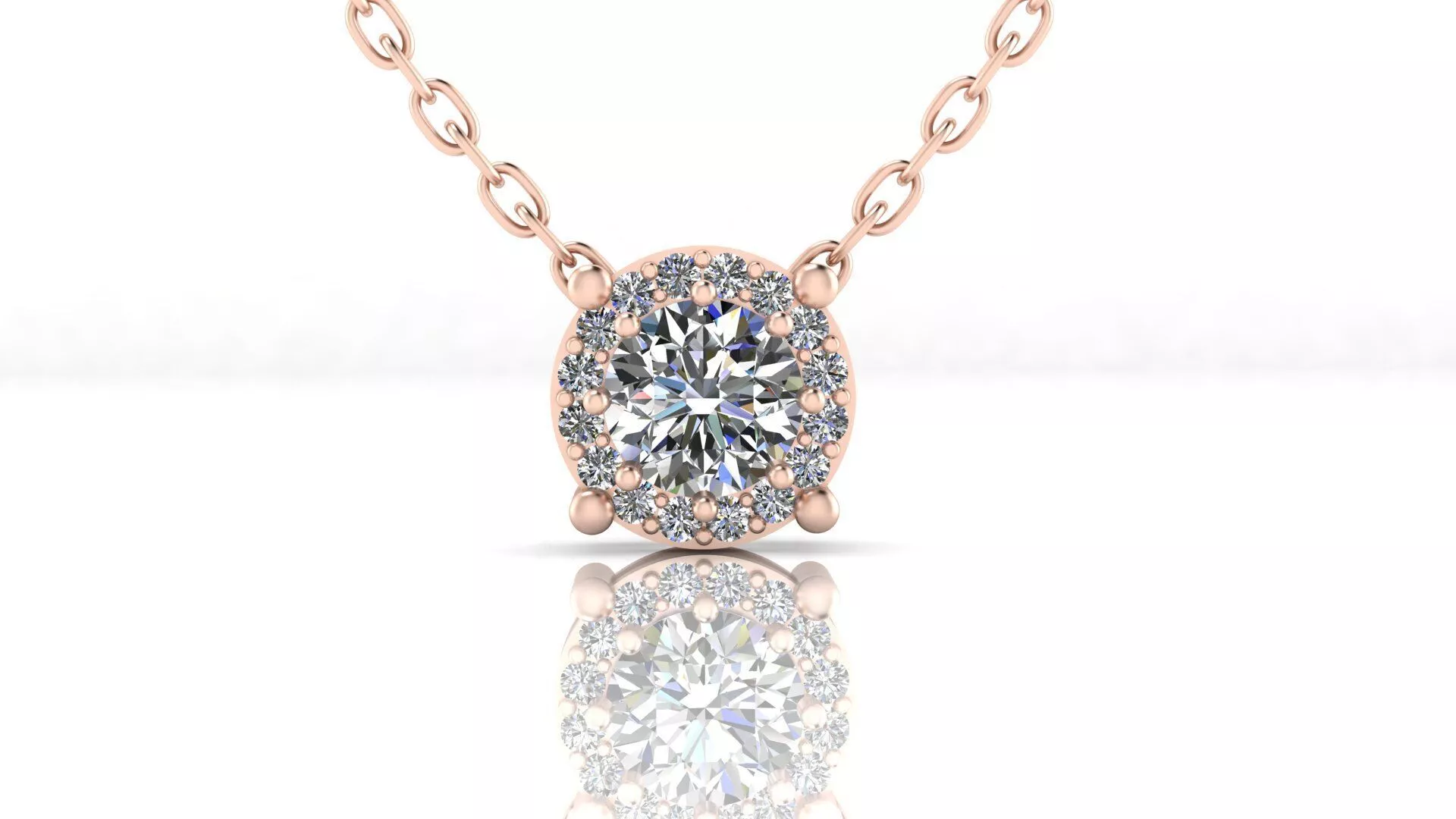 round halo high jewelry pendant 3D print model