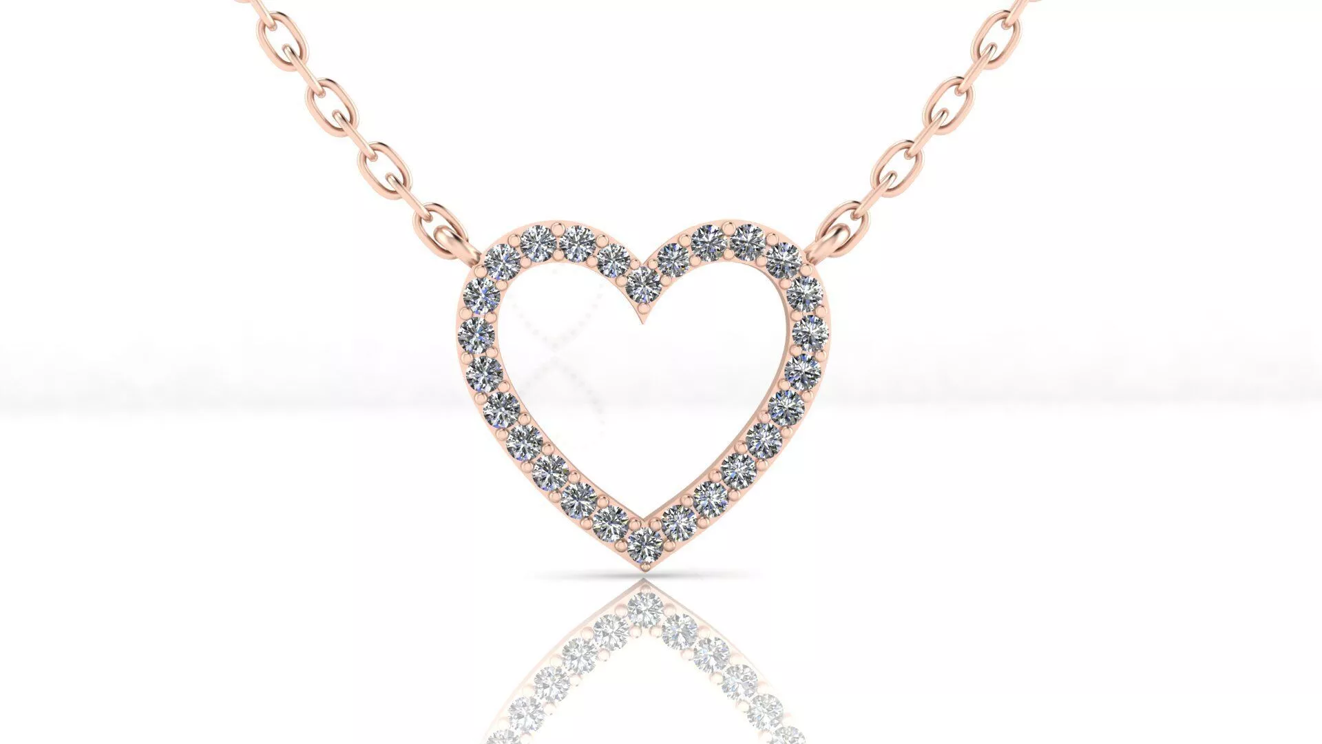 heart round diamond high jewelry pendant 3D print model