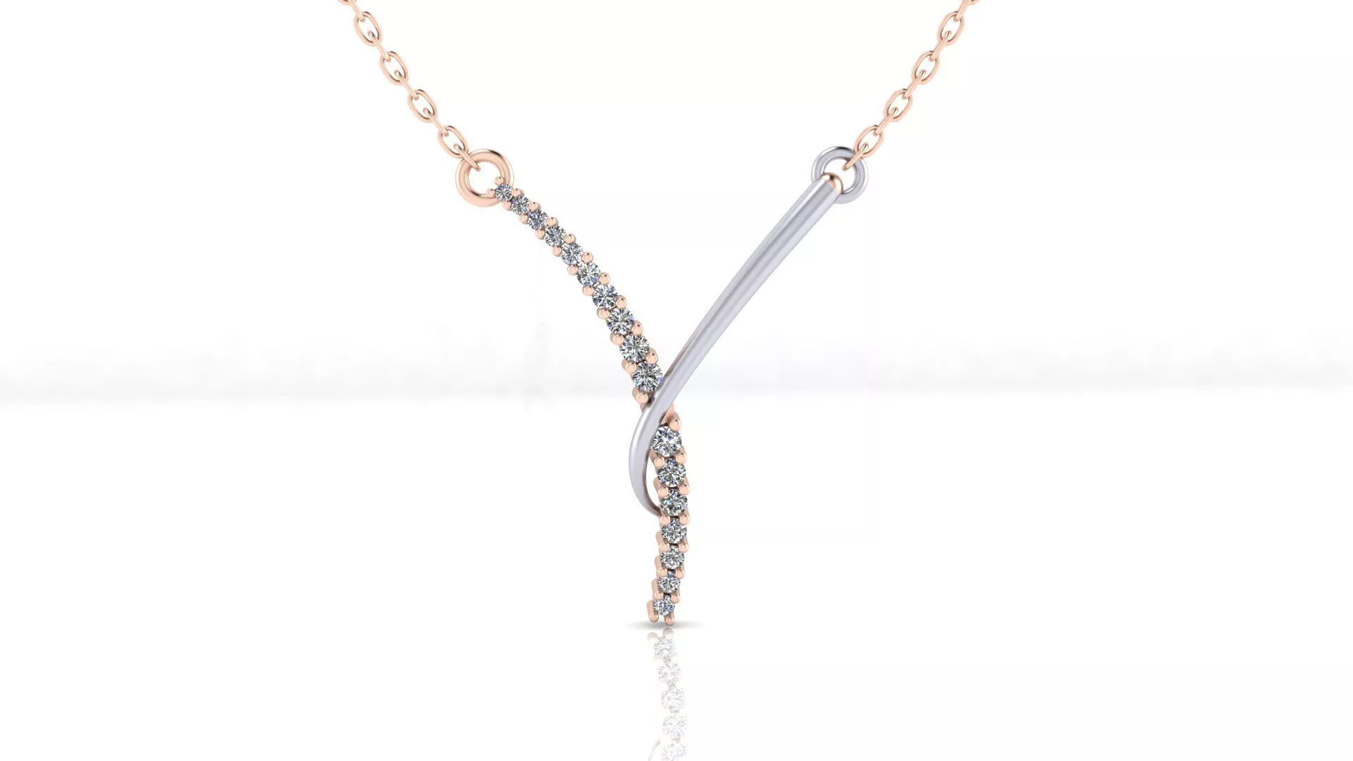 minimal 2 line jewelry pendant 3D print model