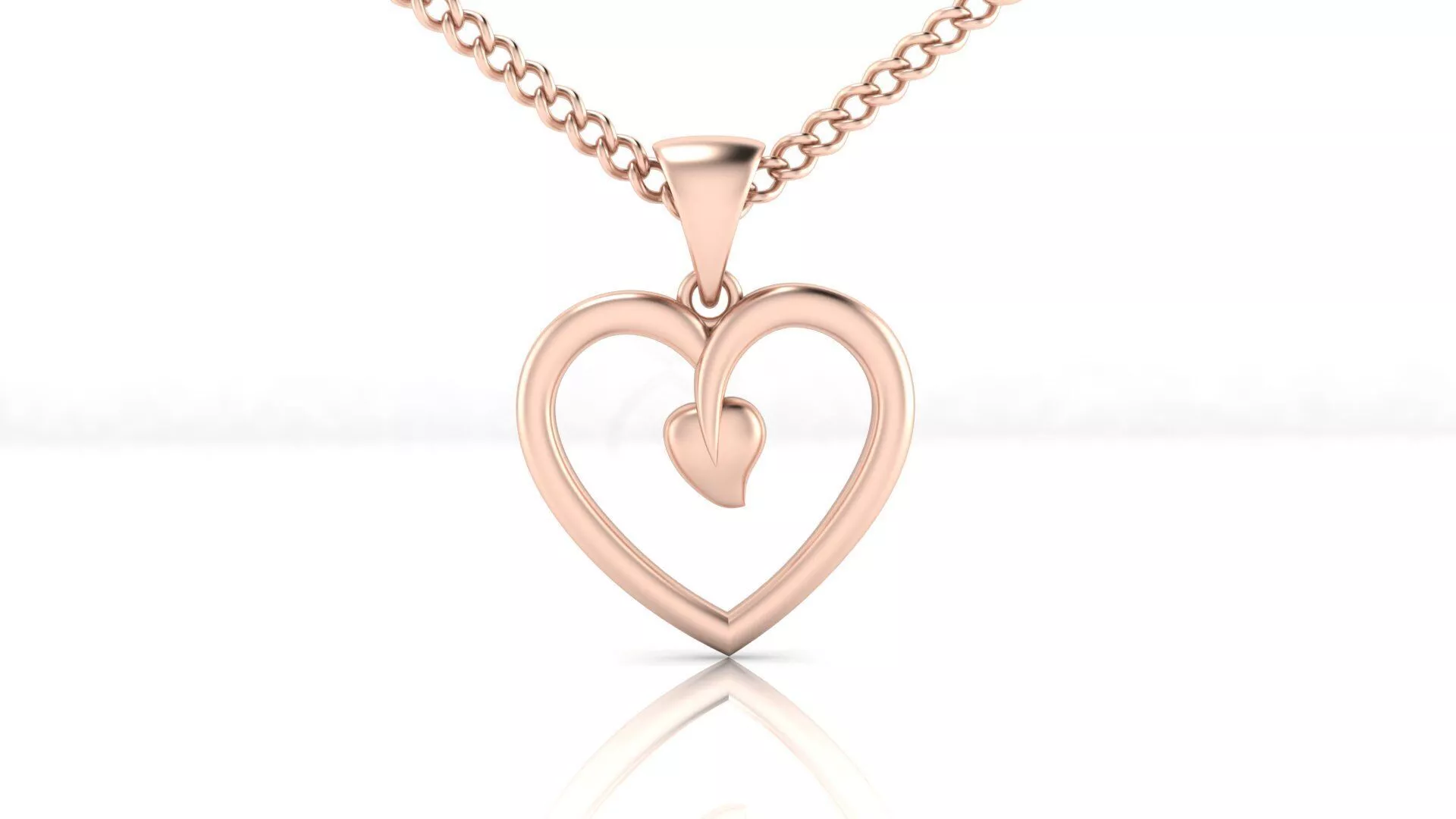 heart love minimal gold pendant 3D print model