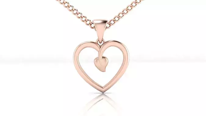 heart love minimal gold pendant 