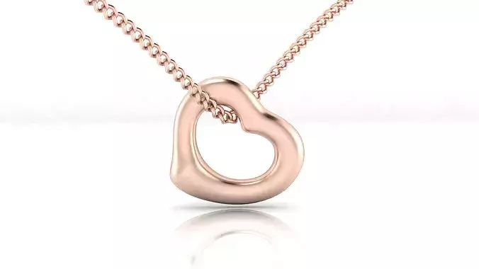 free minimal heart gold pendant