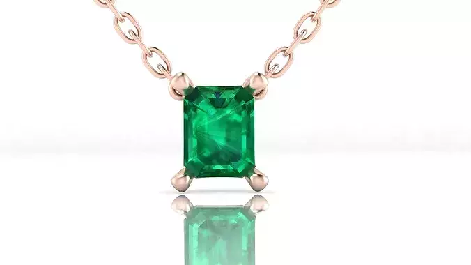emerald cut jewelry pendant