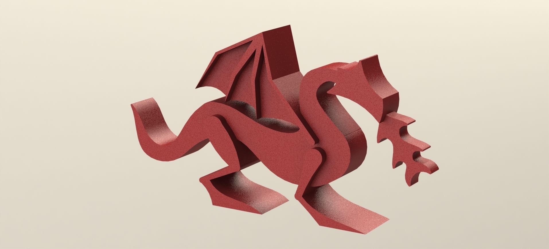 Dragon with fire 3D print model_1
