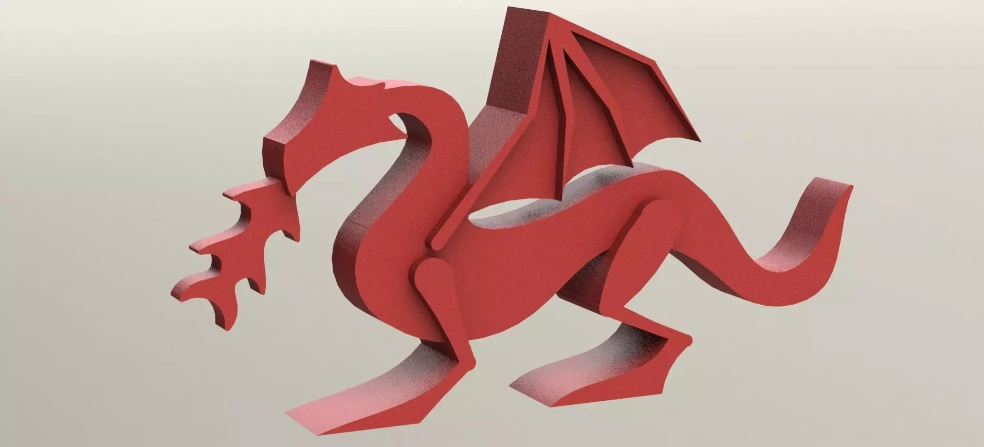 Dragon with fire 3D print model_0