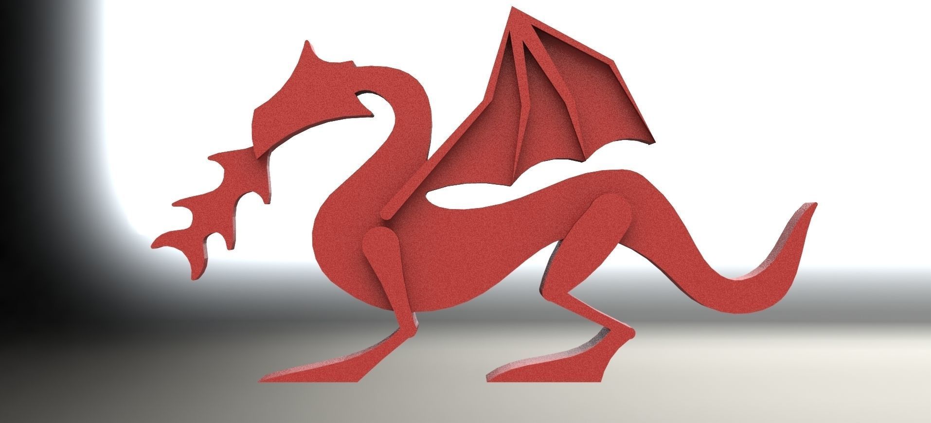 Dragon with fire 3D print model_2
