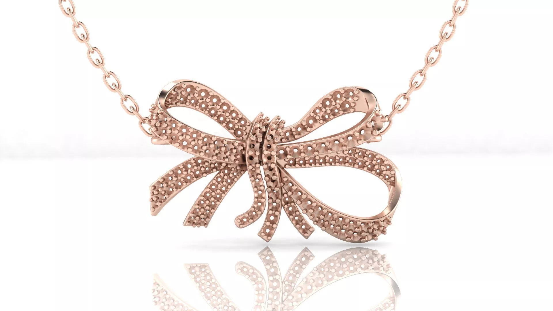 Bow tie pave setting high jewelry pendant 3D print model
