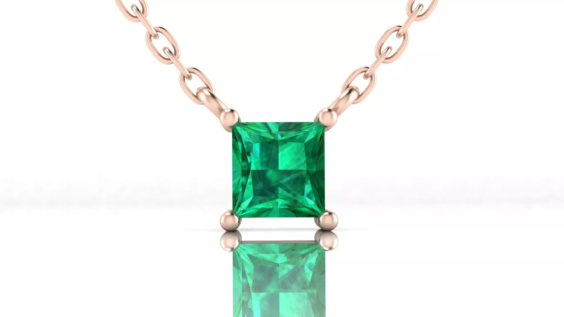 princes cut emerald jewelry pendant 3D print model