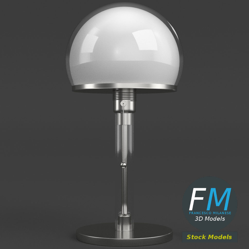 Wagenfeld table lamp 3D model_4