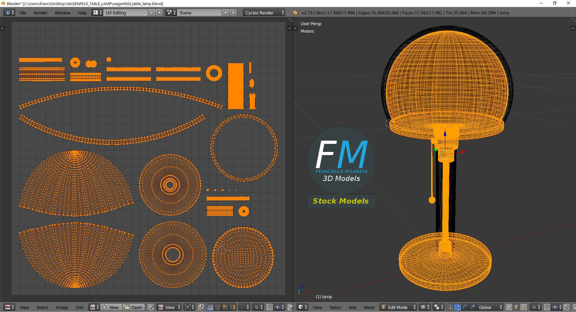 Wagenfeld table lamp 3D model_10