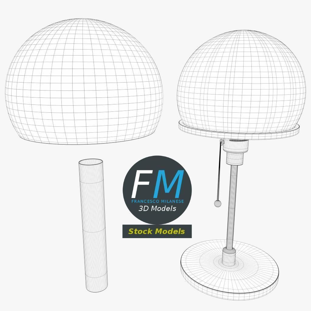 Wagenfeld table lamp 3D model_8