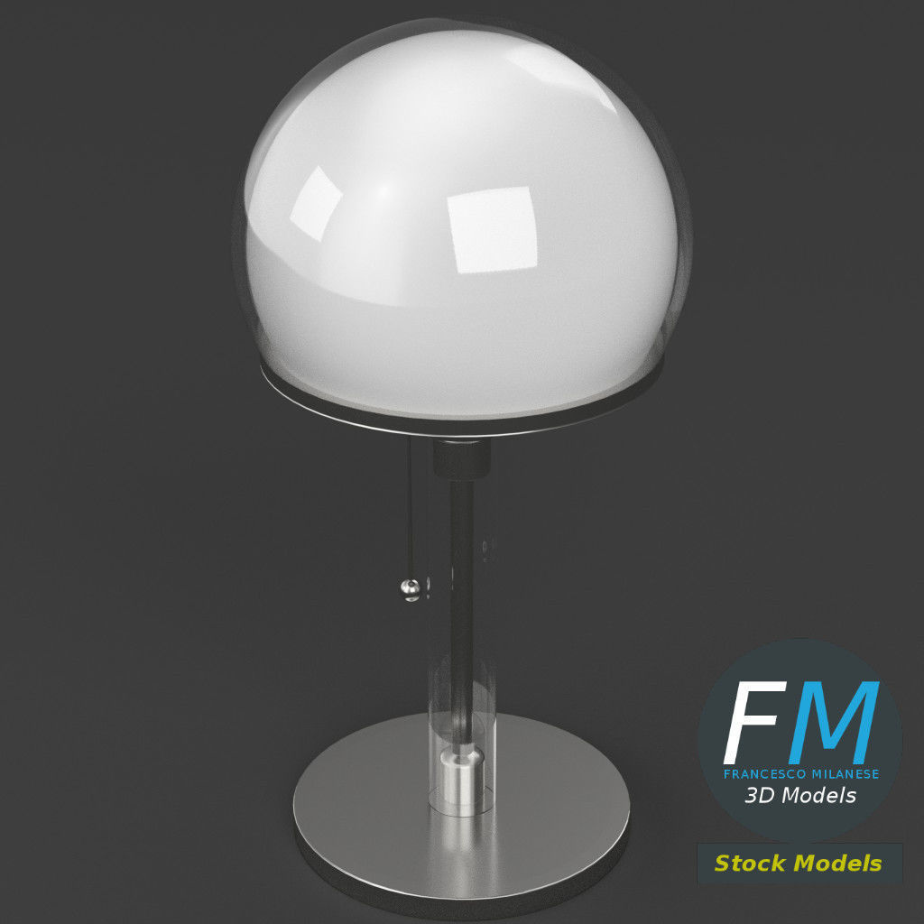 Wagenfeld table lamp 3D model_2