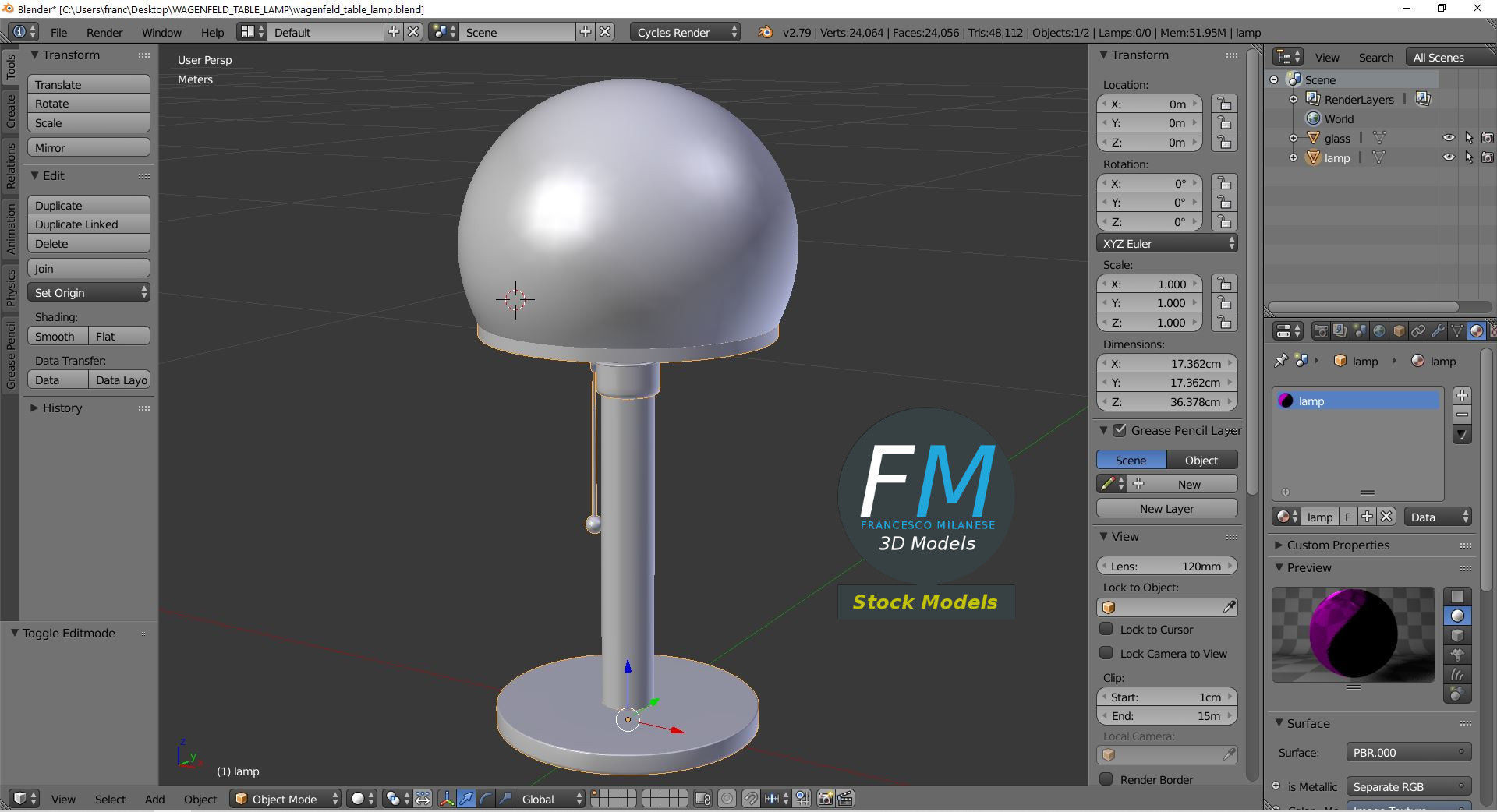 Wagenfeld table lamp 3D model_9