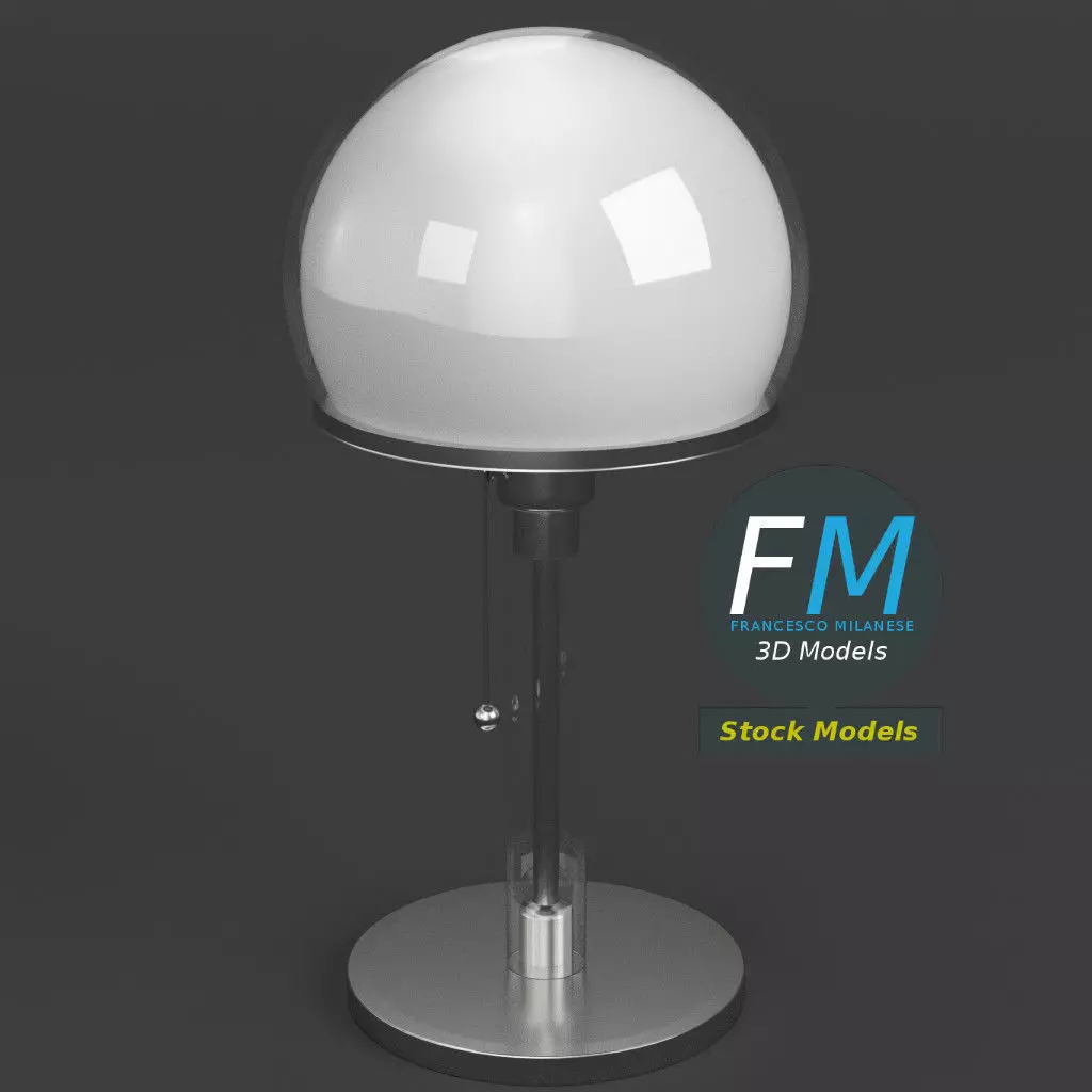 Wagenfeld table lamp 3D model_0