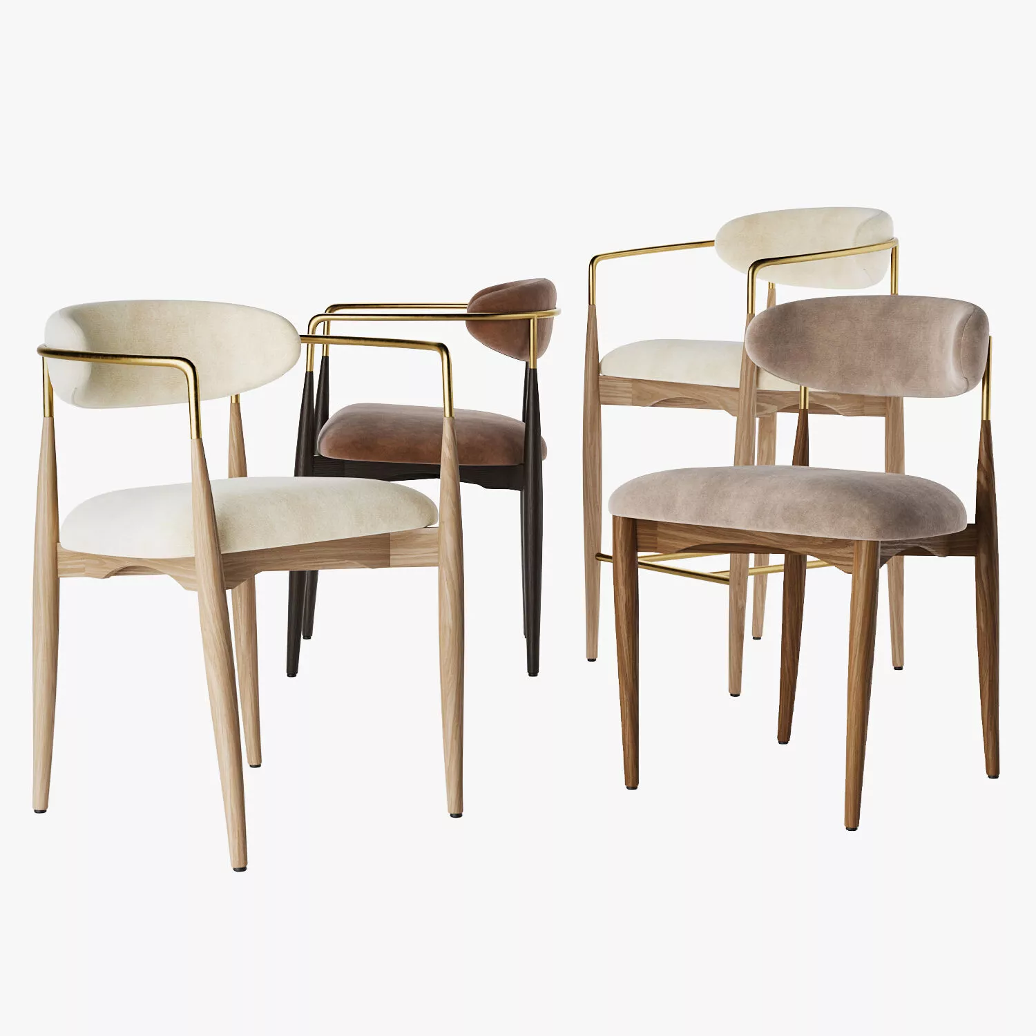 Restoration Hardware Arno Chair Collection 3D model