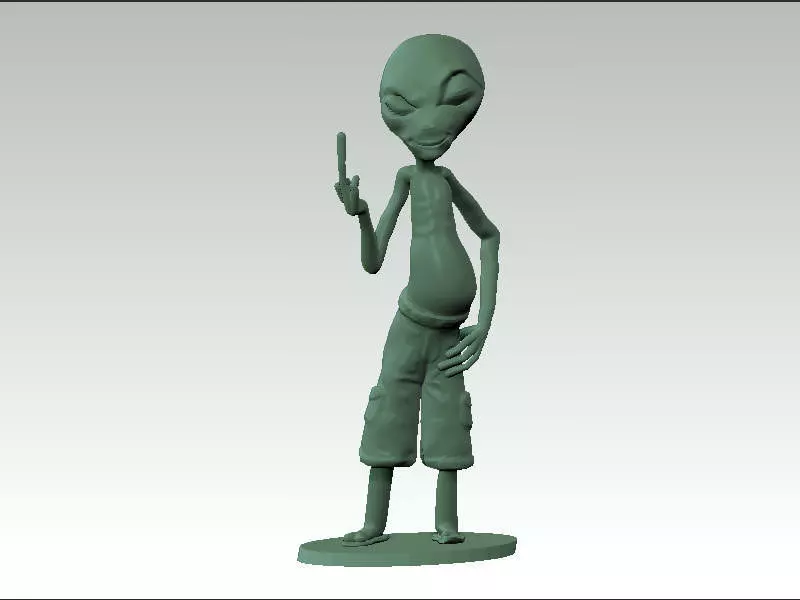 Paul1 alien figure 3D print model_0