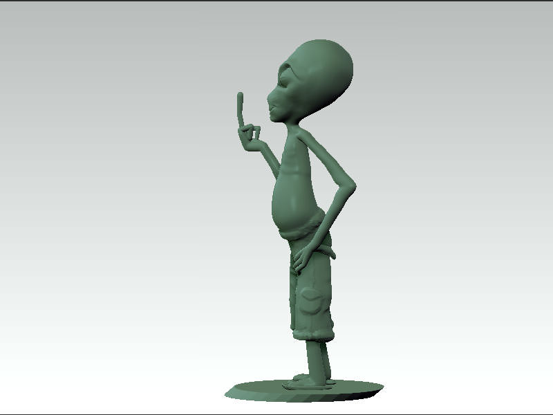 Paul1 alien figure 3D print model_1