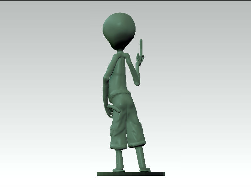 Paul1 alien figure 3D print model_2