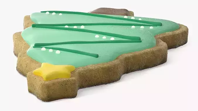 Christmas Tree Cookie with Star 3D model 4