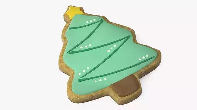 Christmas Tree Cookie with Star 3D model