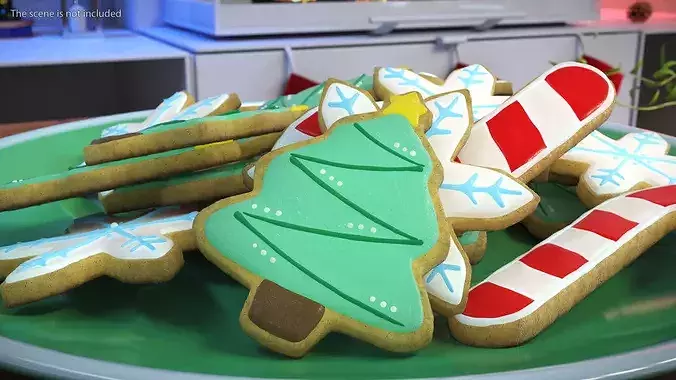 Christmas Tree Cookie with Star 3D model 2