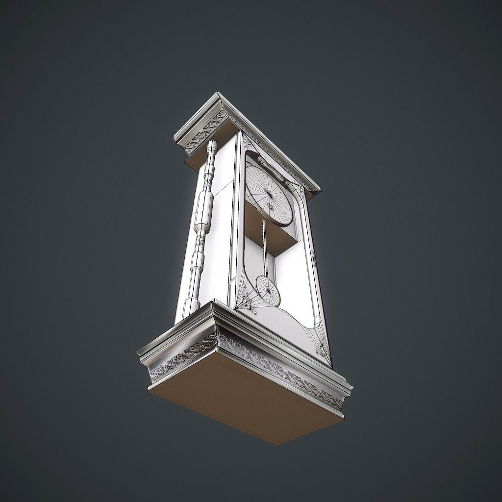 Old Clock Animated pbr Low-poly 3D model_11
