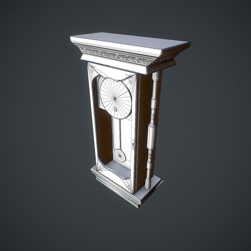 Old Clock Animated pbr Low-poly 3D model_10