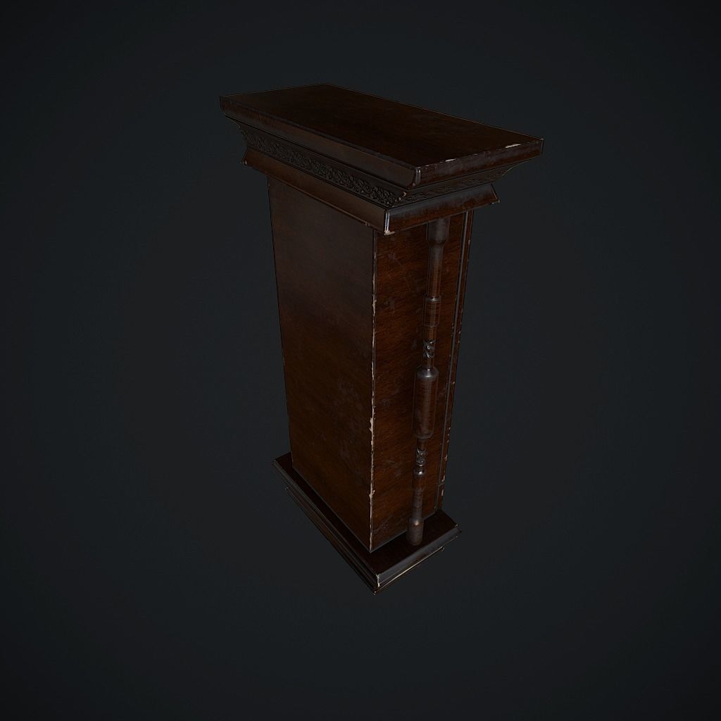 Old Clock Animated pbr Low-poly 3D model_3