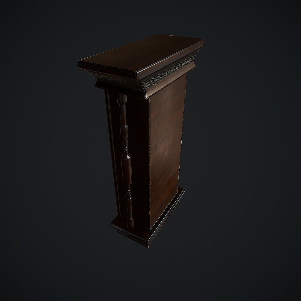 Old Clock Animated pbr Low-poly 3D model_4