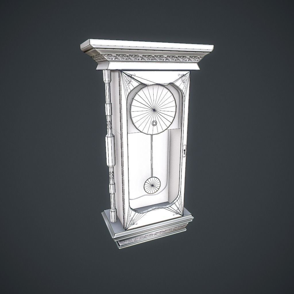 Old Clock Animated pbr Low-poly 3D model_9