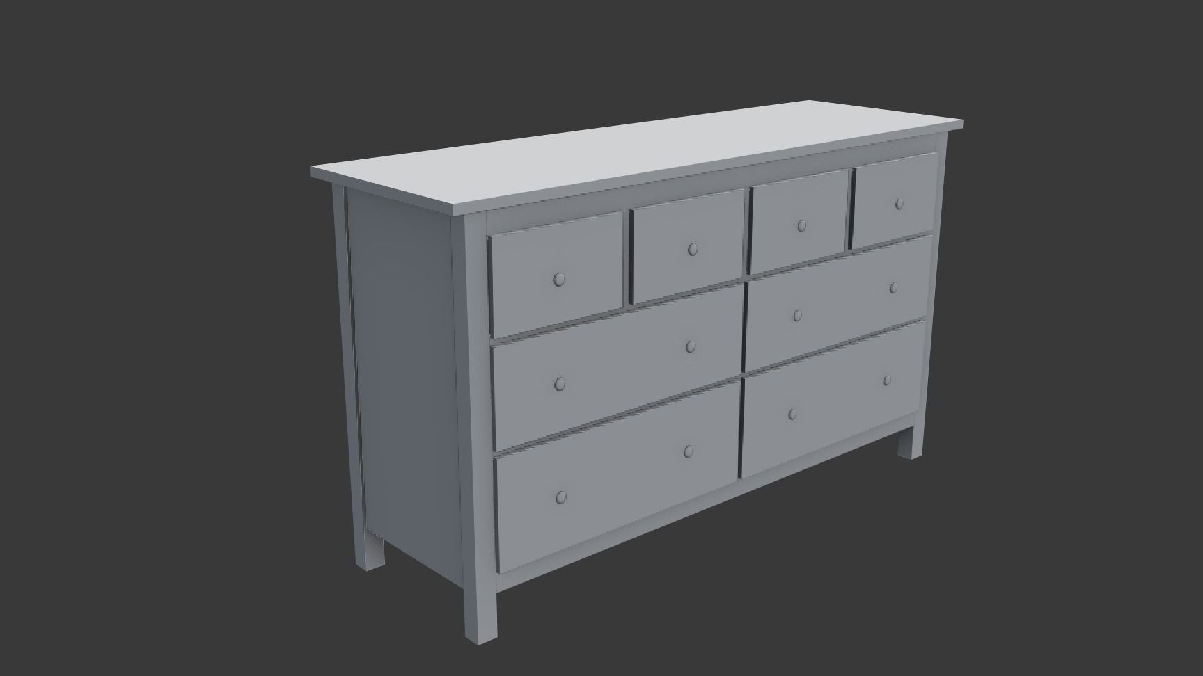 Hemnes Commode Low-poly 3D model_2