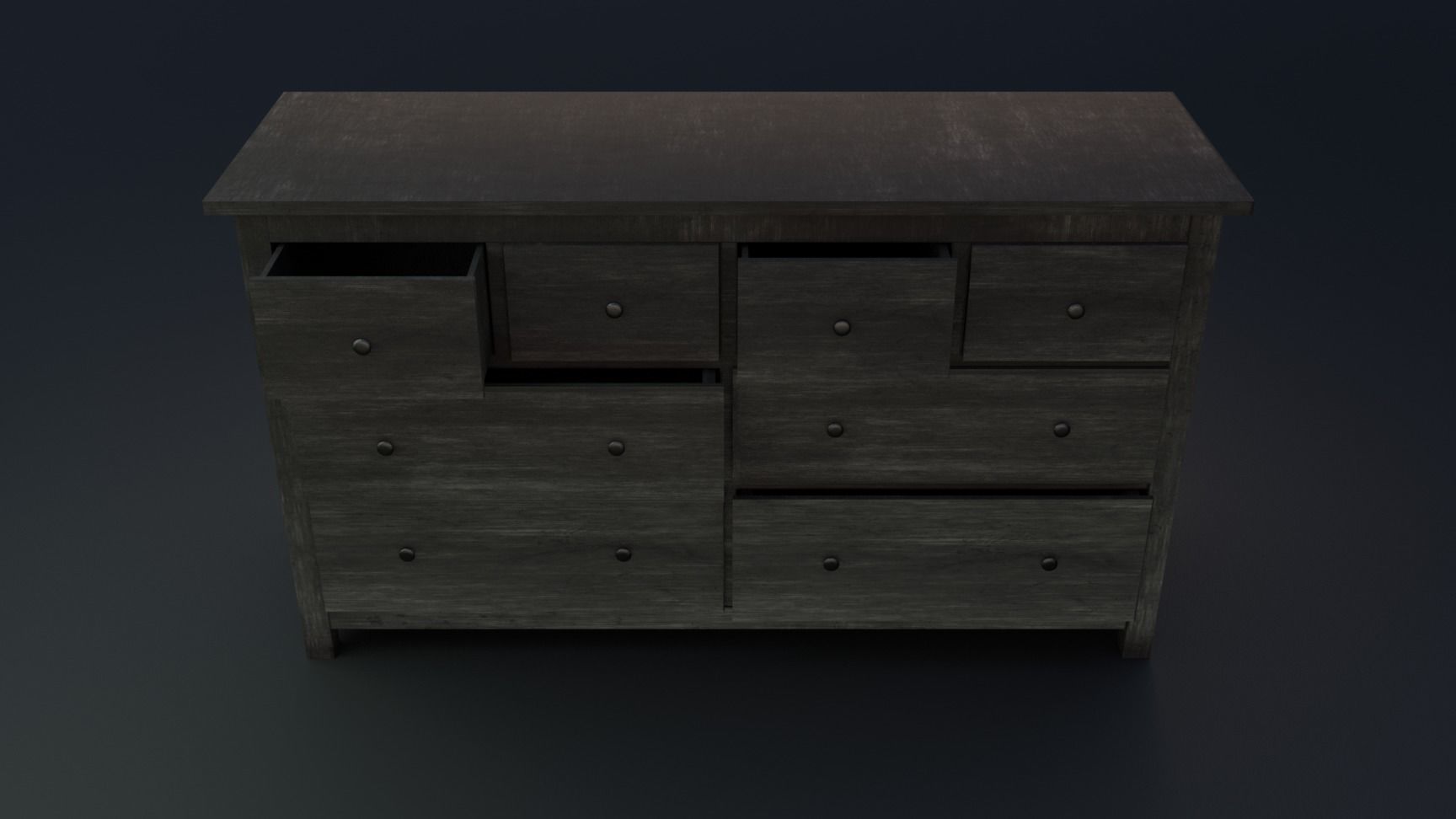 Hemnes Commode Low-poly 3D model_3