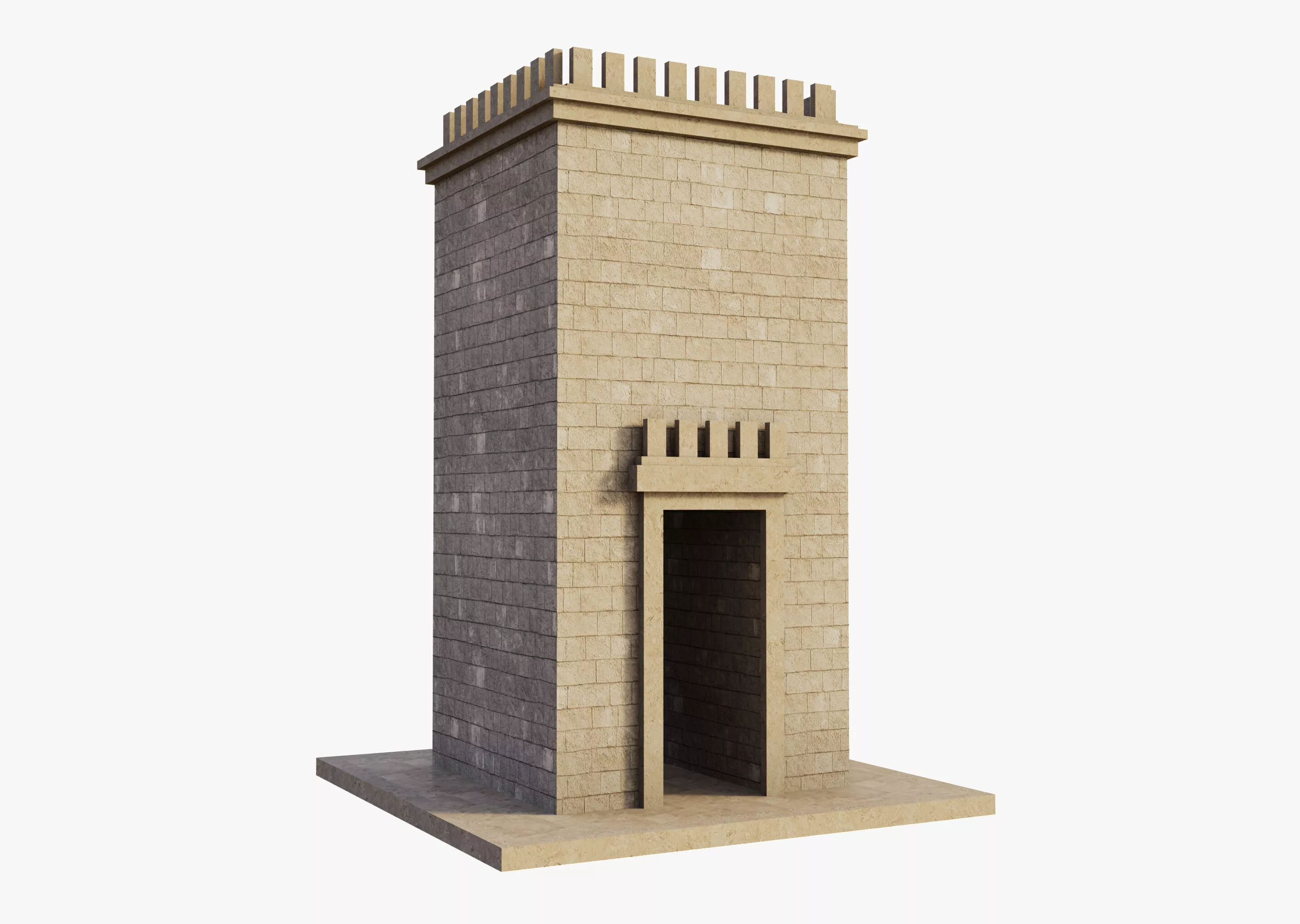 Ancient Gate Tower Free 3D model