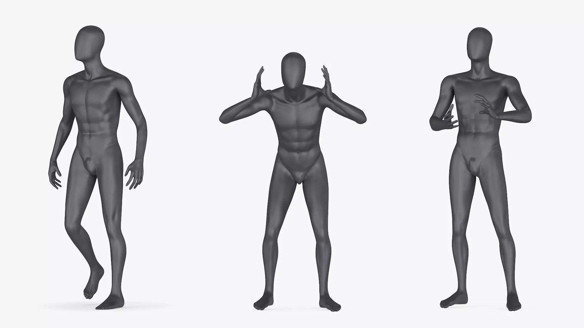 Mannequin Male Black Rigged for Maya 3D model