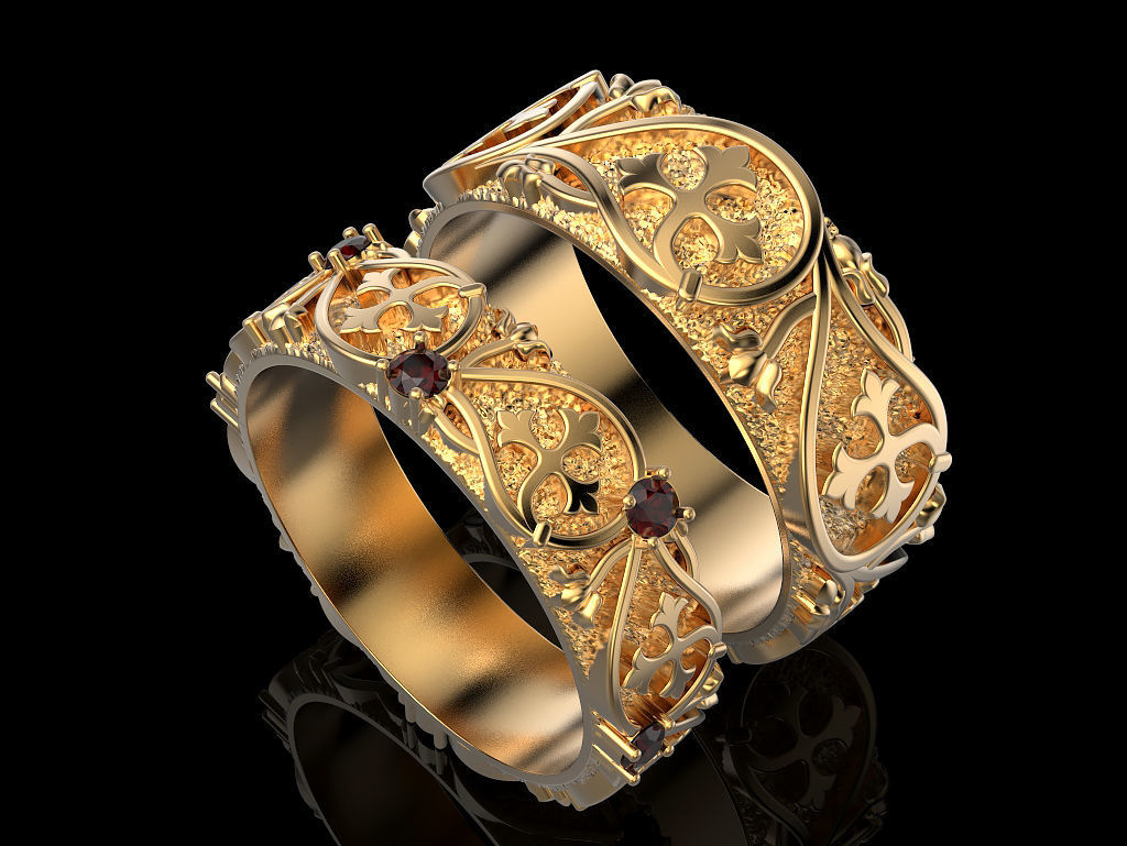 Wedding Ring 3D print model_3