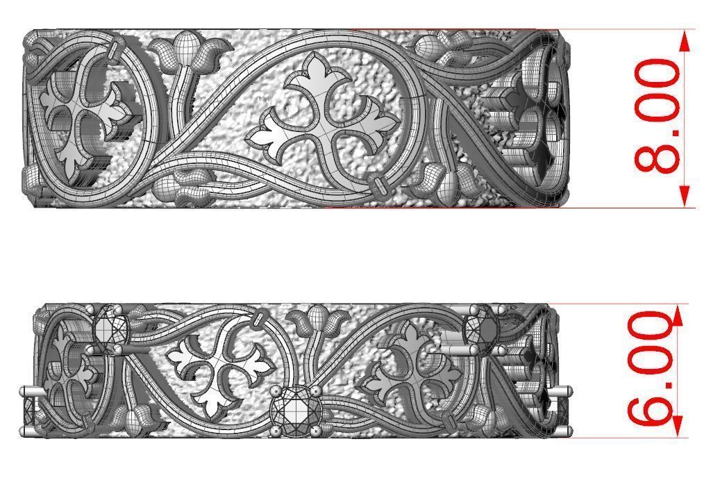 Wedding Ring 3D print model_4