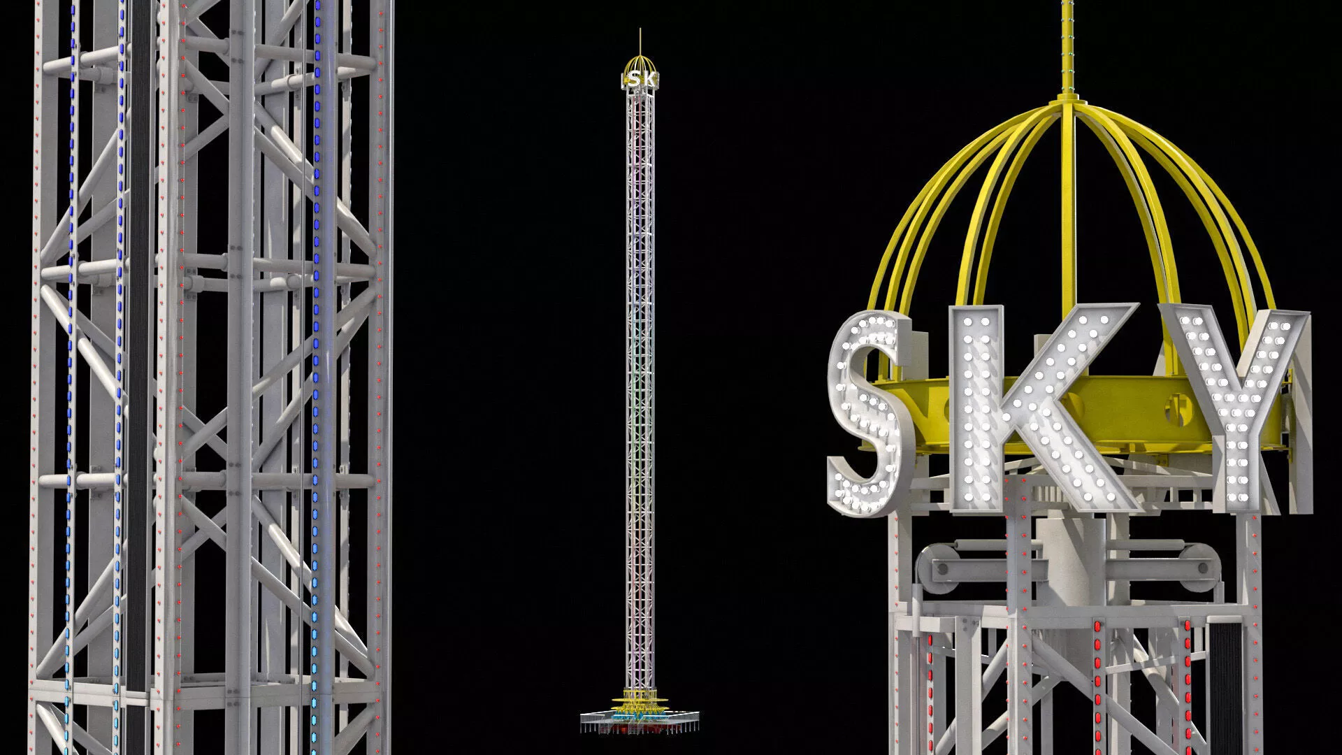 Skyfall Attraction Rigged for Maya 3D model