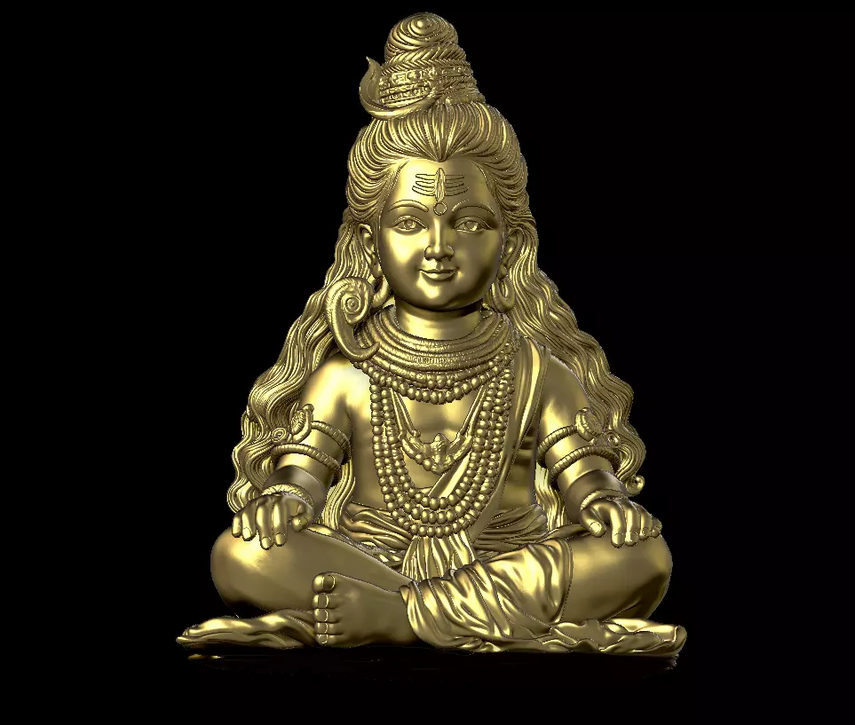 SEATED BAL SHIVA IN MEDITATION 3D print model