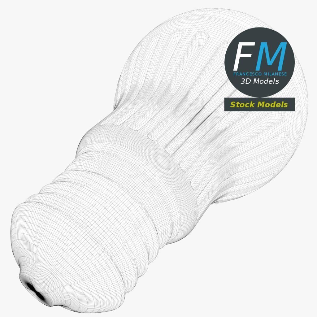 Florescent LED light bulb lamp 3D model_8