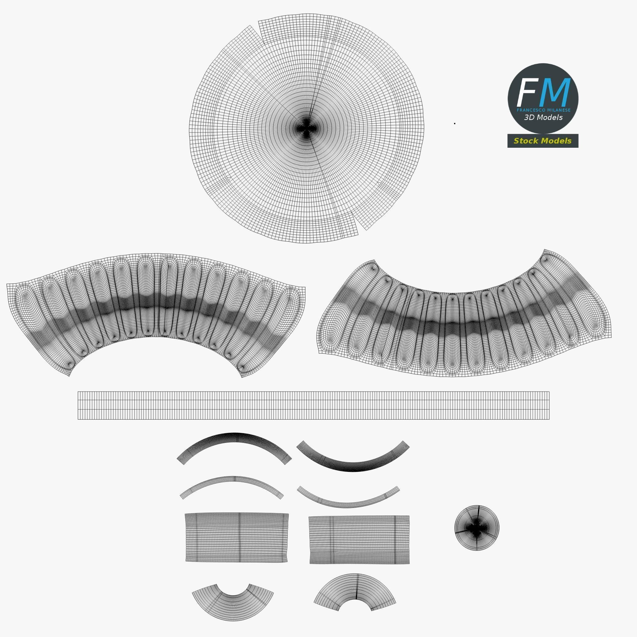 Florescent LED light bulb lamp 3D model_11
