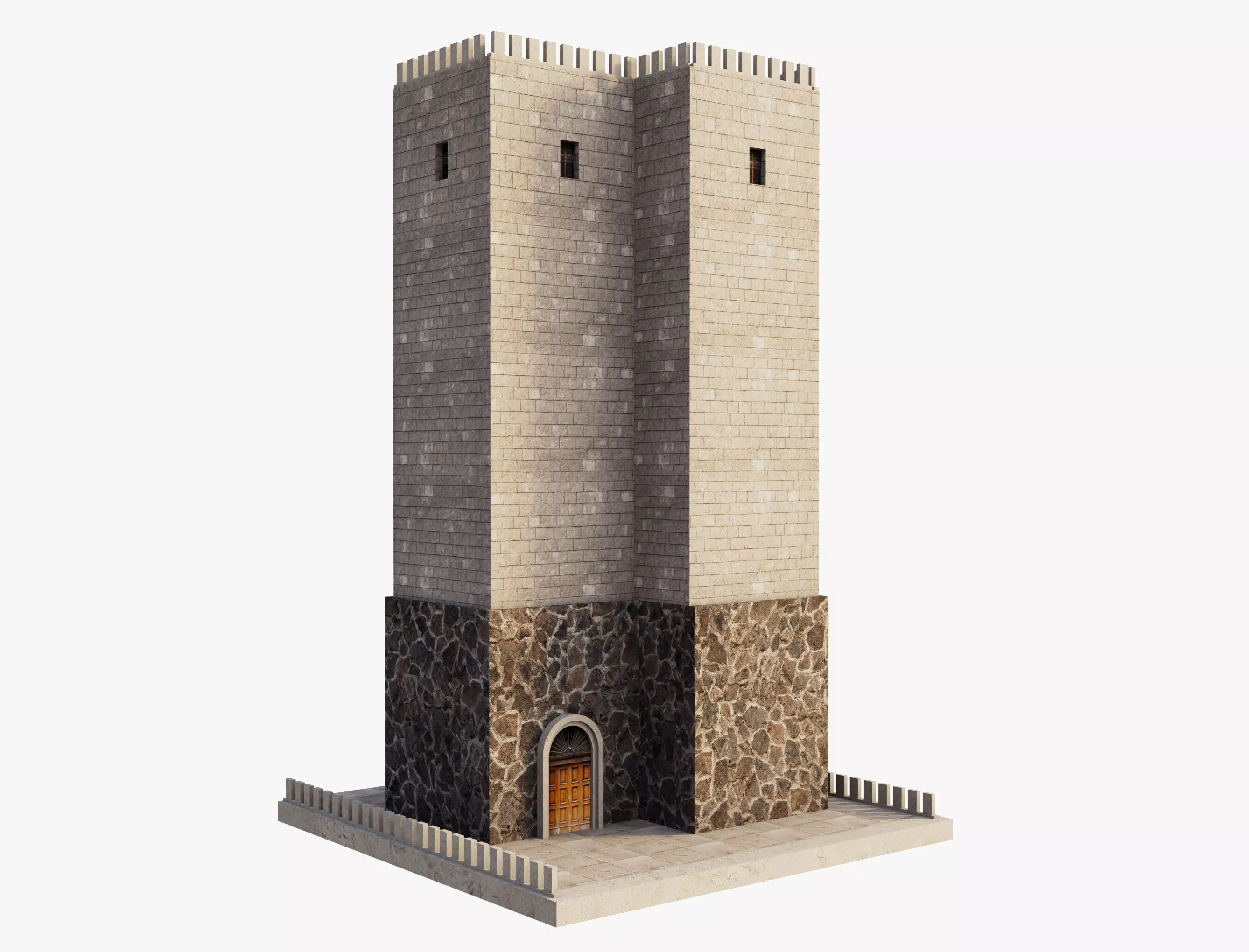 White Ancient Roman Tower Free 3D model