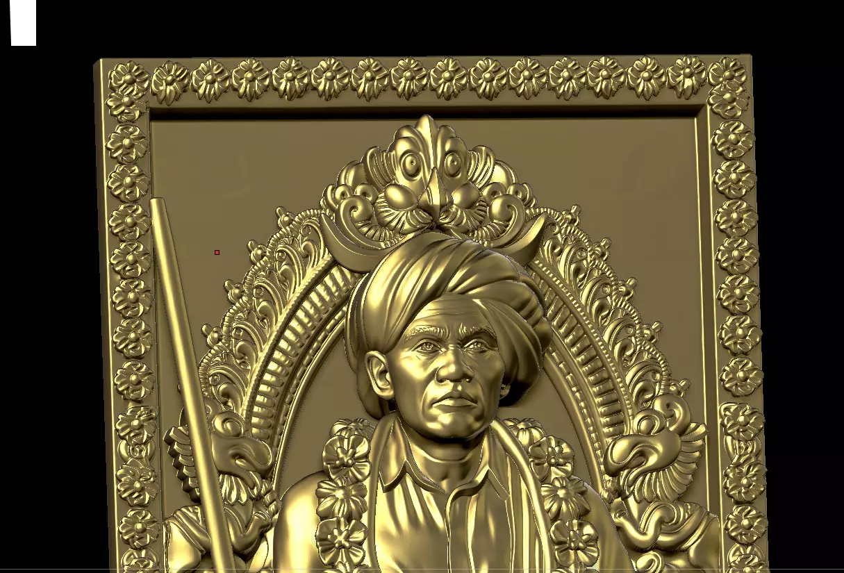 BHAGWAN BIRSA MUNDA SEATED FRAMED PLAQUE 3D print model
