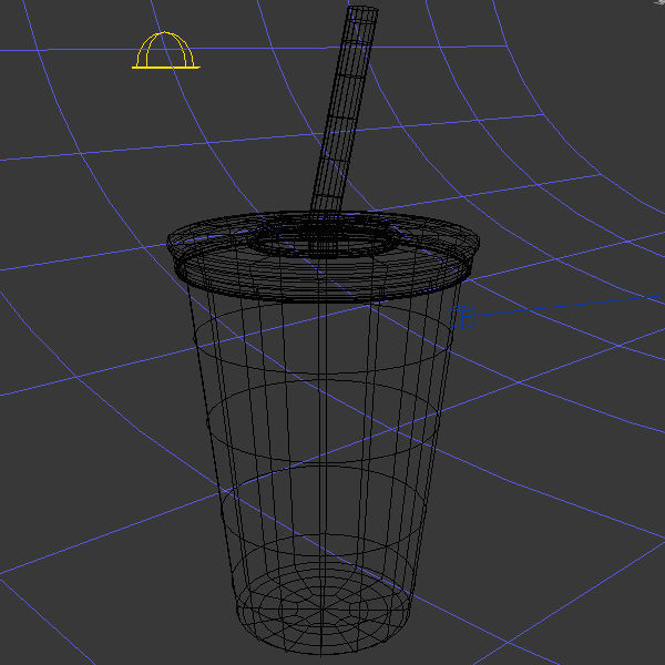 Paper cup with red straw 3D model_4