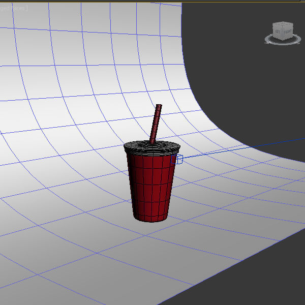 Paper cup with red straw 3D model_3