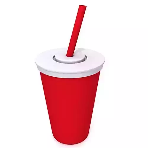 Paper cup with red straw