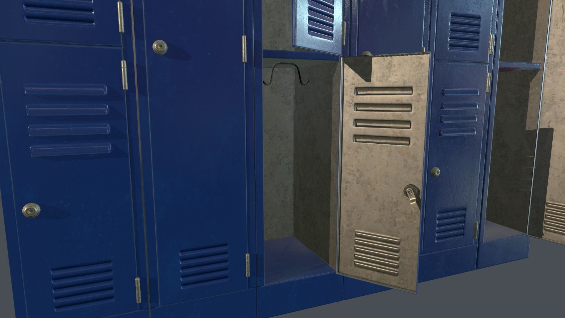 Metal Locker PBR Game Ready Low-poly 3D model_8