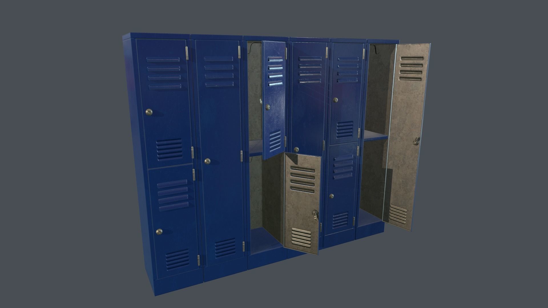 Metal Locker PBR Game Ready Low-poly 3D model_6