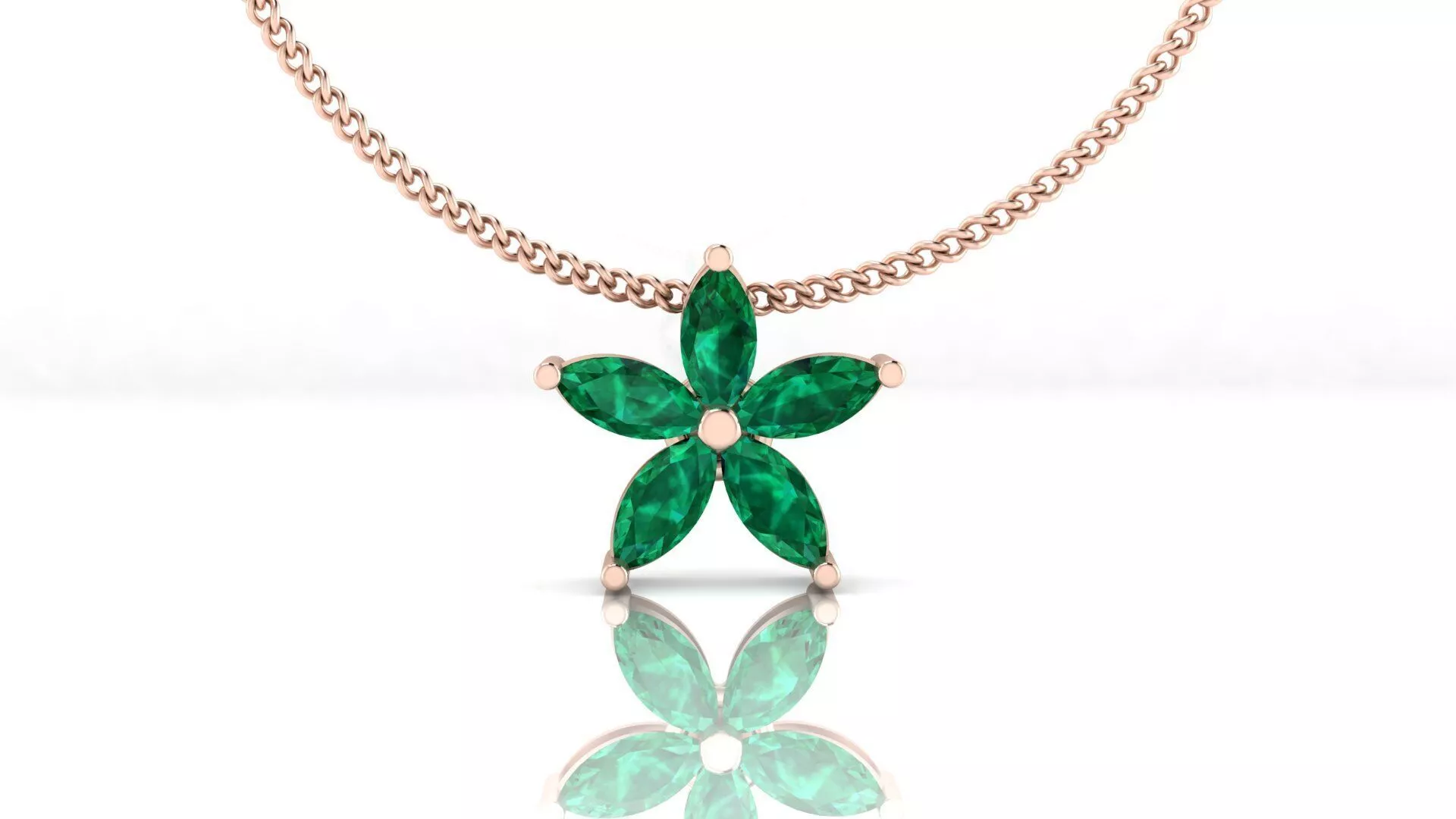 5 marquise emerald jewelry pendant 3D print model